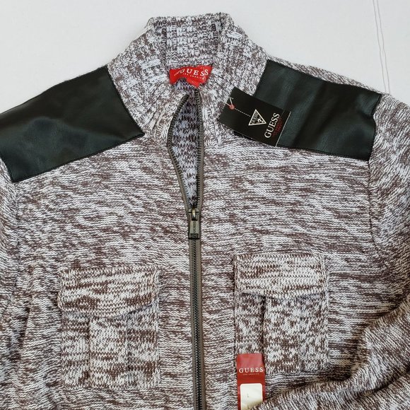 New GUESS Men's Drian Mock-Neck Zip Sweater - Picture 7 of 10